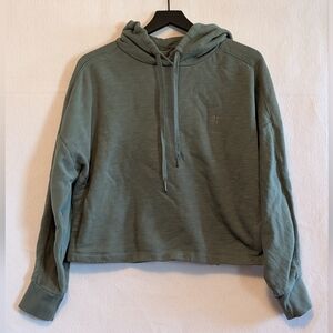 Sweaty Betty After Class Cropped Hoodie Green Large Pullover Pocket Comfy Beach
